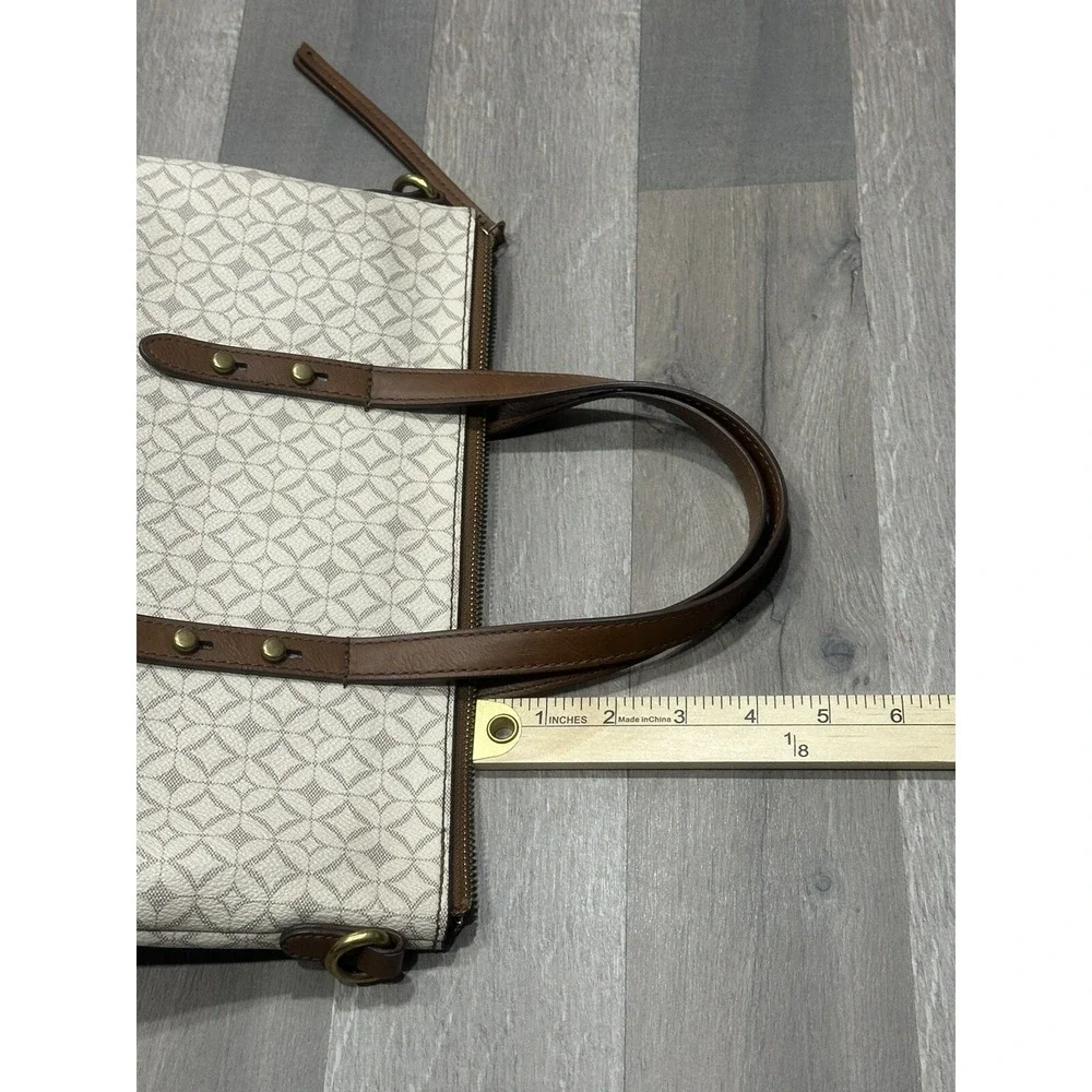 Fossil Sydney Bone Women's Small Beige Brown Tote Purse (NO CROSSBODY STRAP)